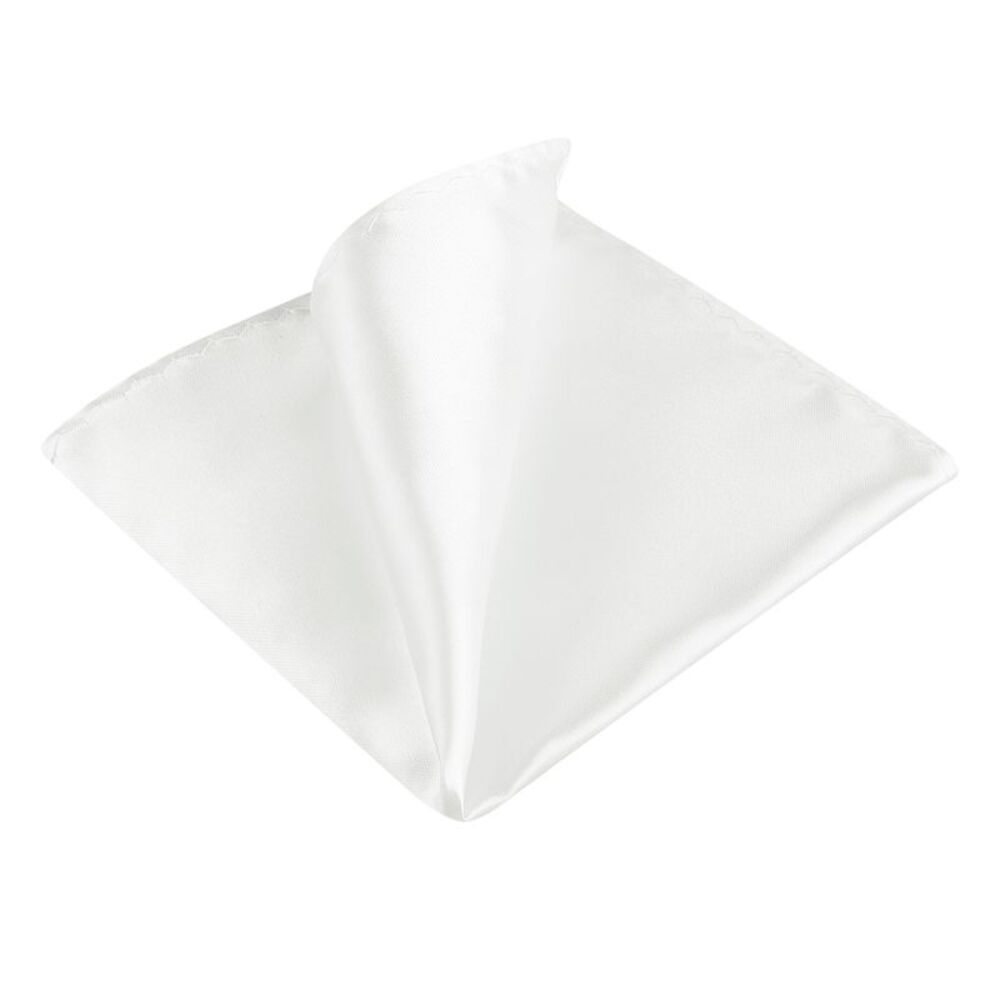 Men's Pocket Squares Handkerchiefs Solid Color One Size White